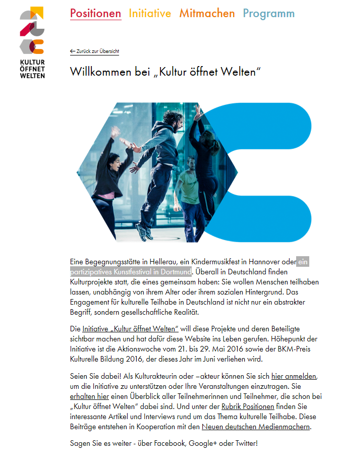 Kultur öffnet Welten